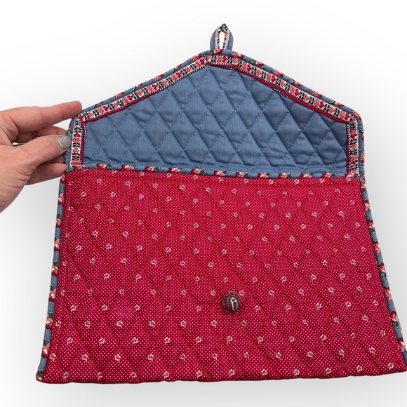 Vera Bradley Rose Portfolio Cover And Eyeglasses Case Vintage Rare Red Blue - Picture 6 of 13